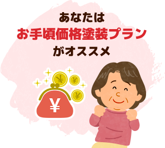 あなたはお手頃価格塗装プランがオススメ